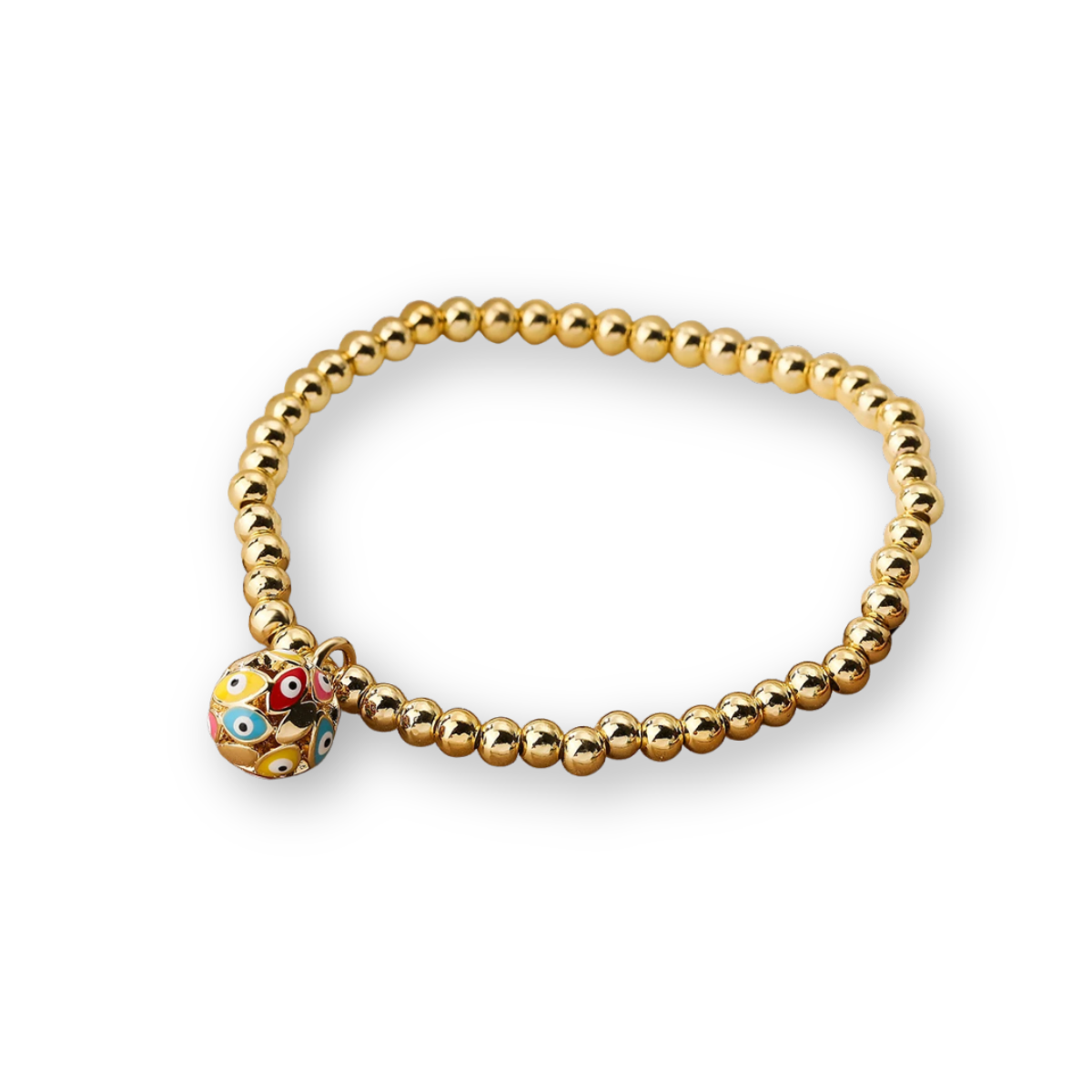 19 Styles! Trendy Gold Bead Colorful Evil Eye Charm Pendant Bracelet Bangle CZ Sparkly Bracelet Stack Stacking