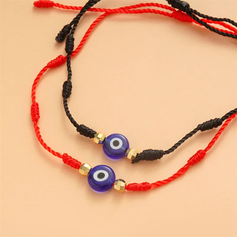9 Color Options! 6Pcs/Set Handmade Turkish Lucky Evil Eye Bracelets Unisex 6 Pack