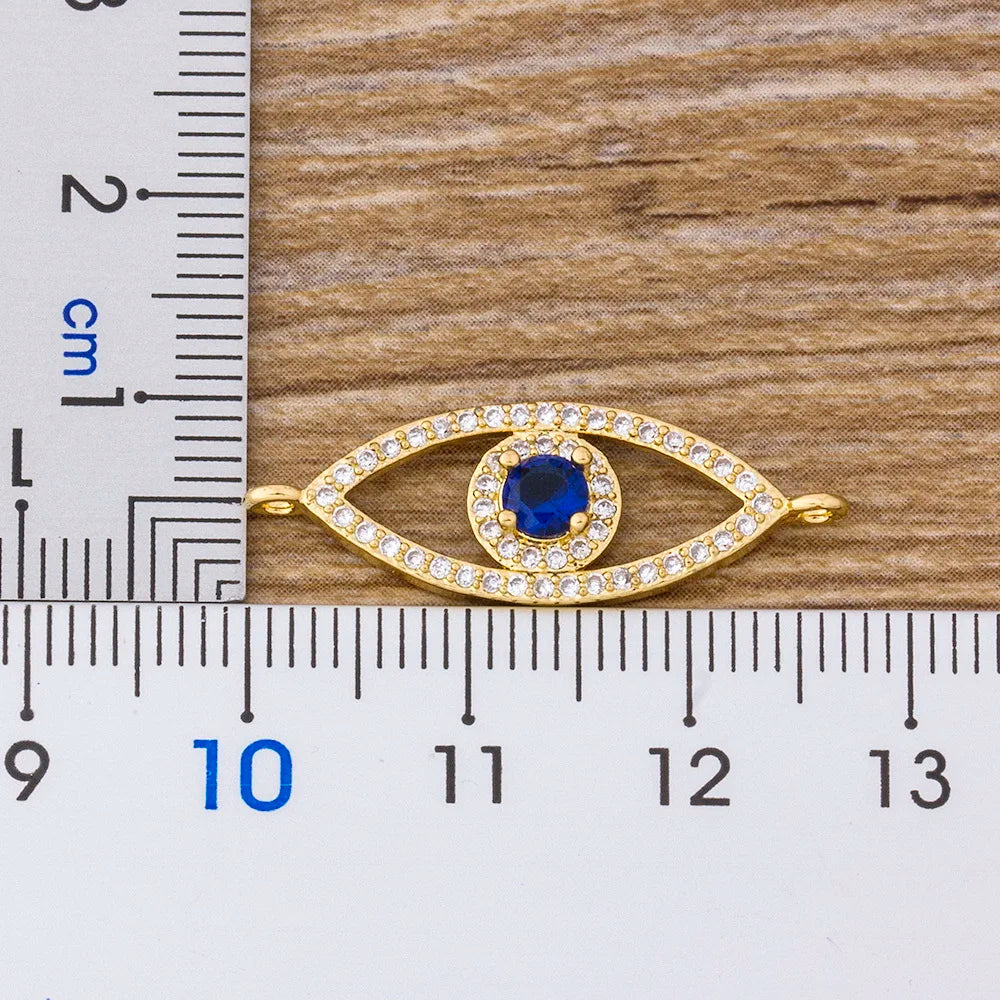 Silver, Gold or Rose Colors! Stunning Evil Eye Charm Bracelet for Women Shiny Princess Cut Cubic Zircon CZ Adjustable Bangles