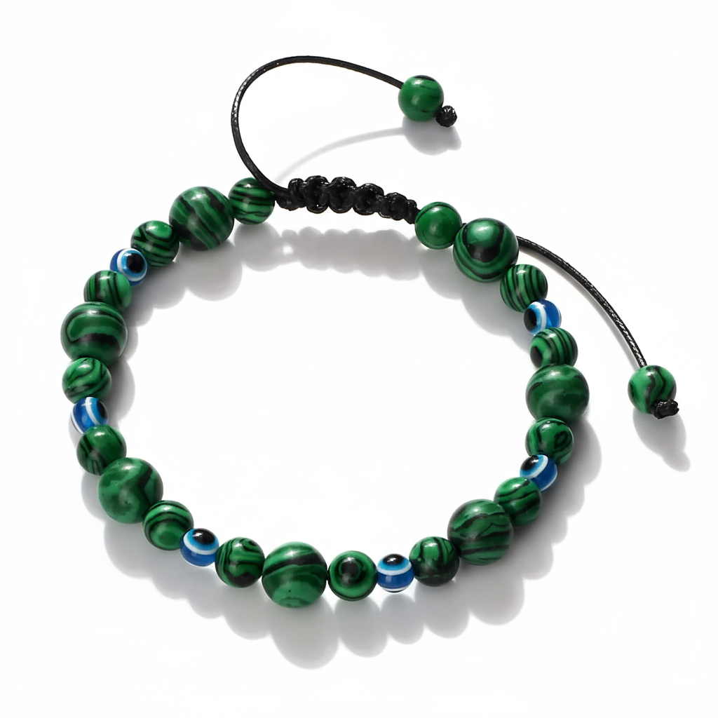 32 Styles To Choose From! Evil Eye Beaded Bracelets Natural Cat Eye Stone 6 8mm Opal Men Unisex Adjustable