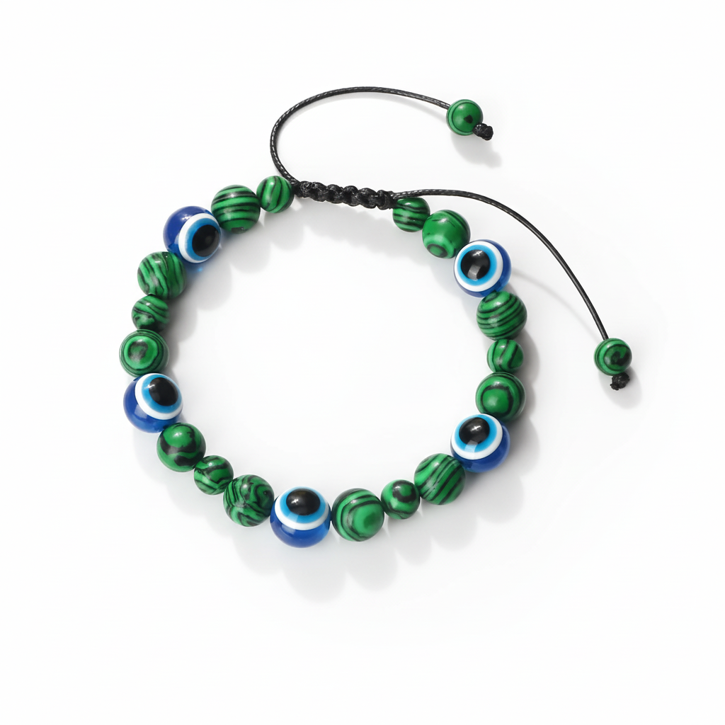 32 Styles To Choose From! Evil Eye Beaded Bracelets Natural Cat Eye Stone 6 8mm Opal Men Unisex Adjustable
