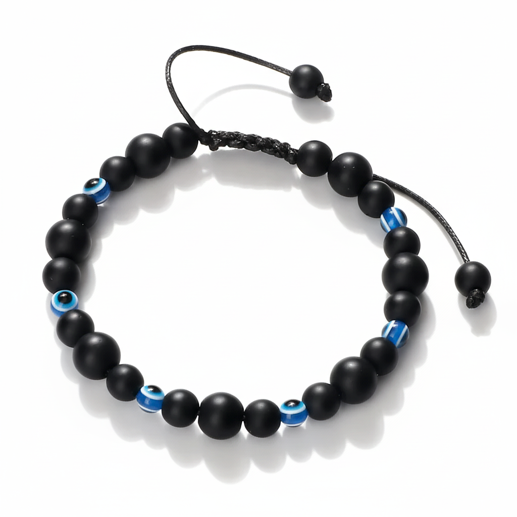 32 Styles To Choose From! Evil Eye Beaded Bracelets Natural Cat Eye Stone 6 8mm Opal Men Unisex Adjustable