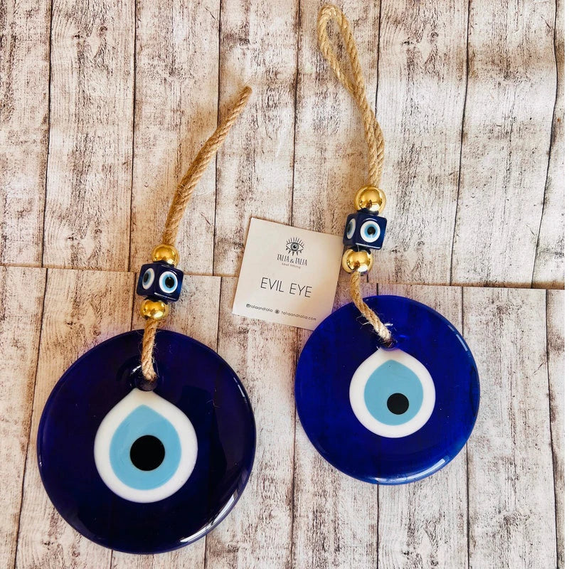 2 Sizes! Evil Eye Wall Hanging Glass Evil Eye Wall Charm Home Decor Home Gift Idea House Protection Turkish Evil Eye Gift