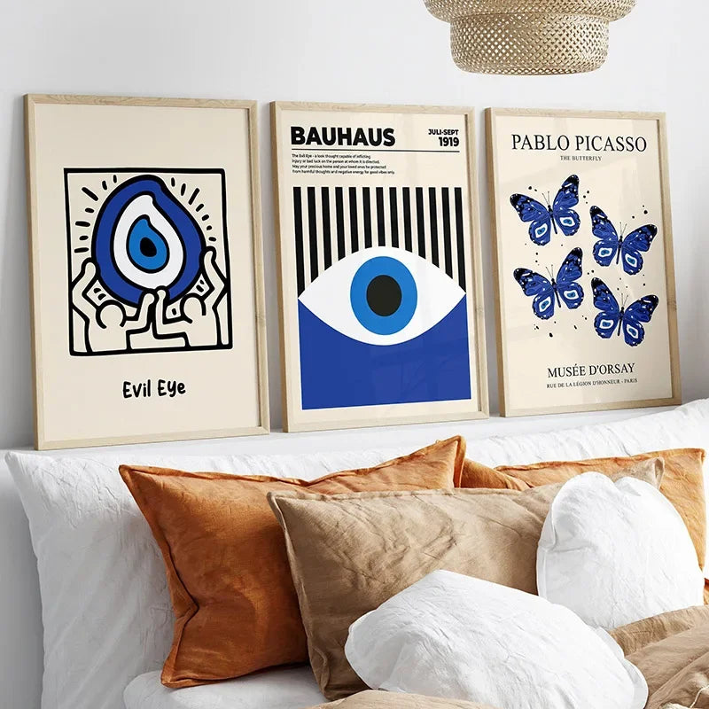 7 Styles, 11 Sizes! Evil Eye Bauhaus Yayoi Kusama Picasso Matisse Style Wall Art Canvas Print Wall Pictures