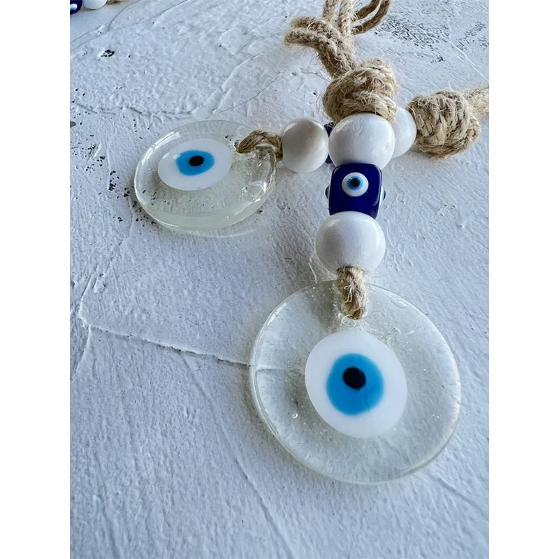 37 Style Collection! Lucky Eye Glass Blue Turkish Evil Eye Pendant Wall Hanging Multi Color Bead Handmade Decoration for Home Living Room Car