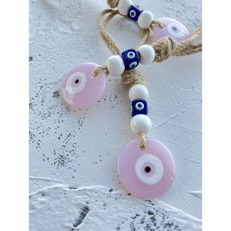 37 Style Collection! Lucky Eye Glass Blue Turkish Evil Eye Pendant Wall Hanging Multi Color Bead Handmade Decoration for Home Living Room Car