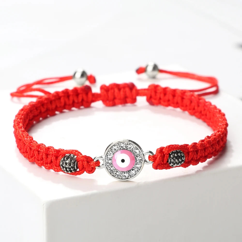Colorful Evil Eye Rope and Natural Stone Adjustable Bracelets For Women Kids Tibetan Buddhist Handmade Knots Rope Bracelets Jewelry