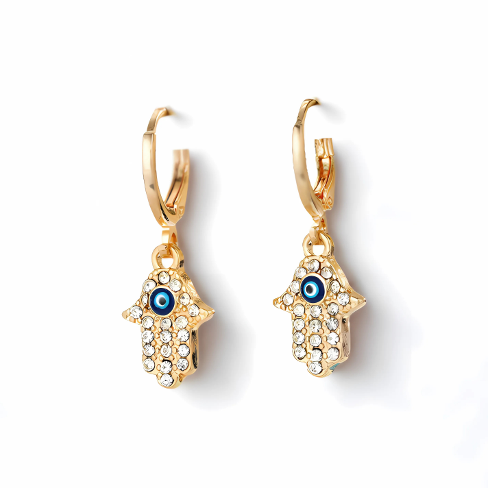 Serene Hamsa Hoop Earrings- GOLD