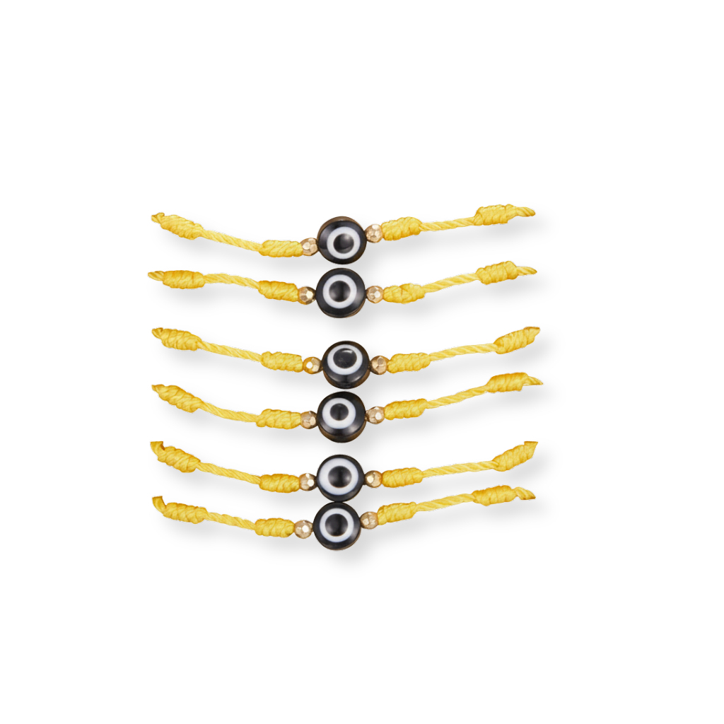 9 Color Options! 6Pcs/Set Handmade Turkish Lucky Evil Eye Bracelets Unisex 6 Pack