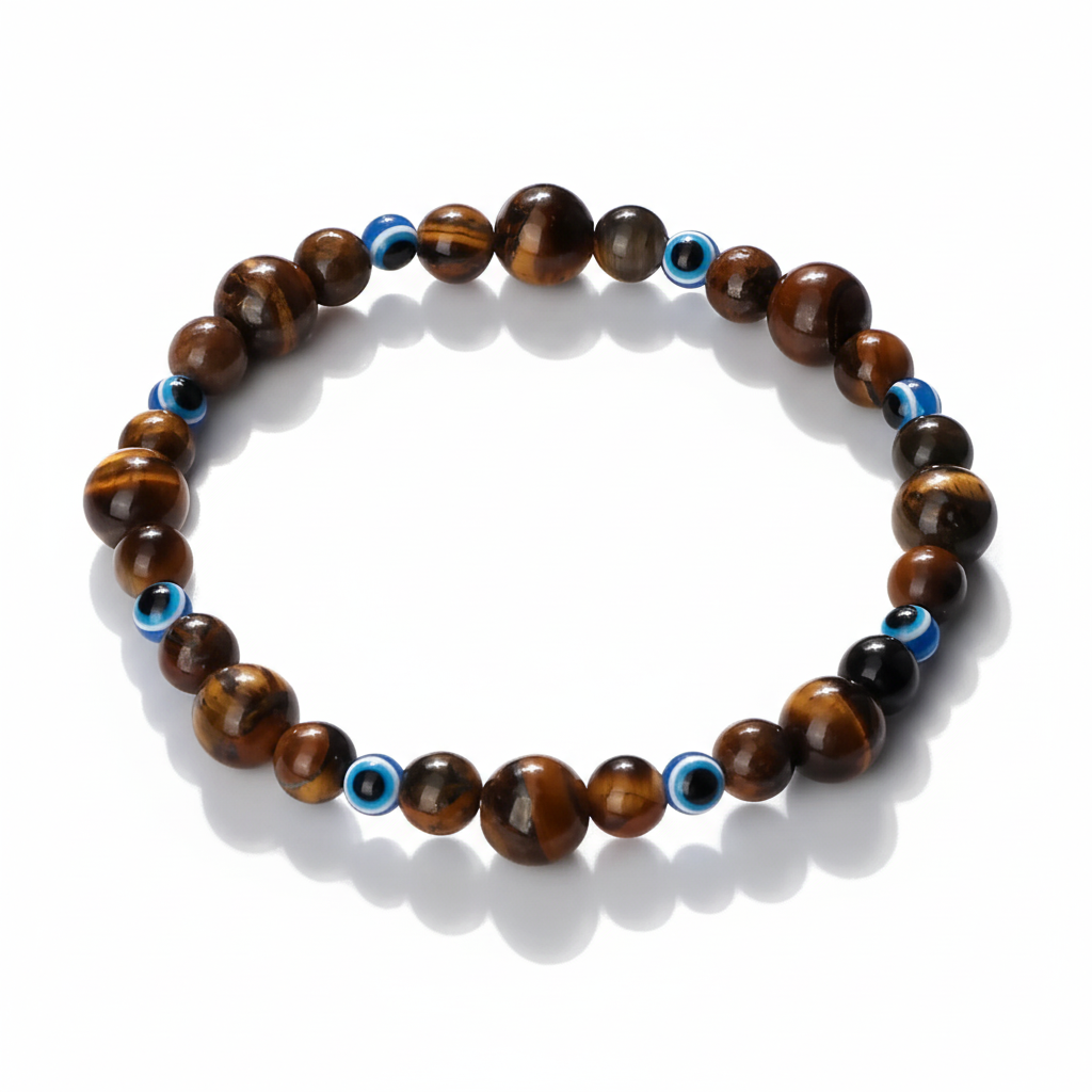 32 Styles To Choose From! Evil Eye Beaded Bracelets Natural Cat Eye Stone 6 8mm Opal Men Unisex Adjustable