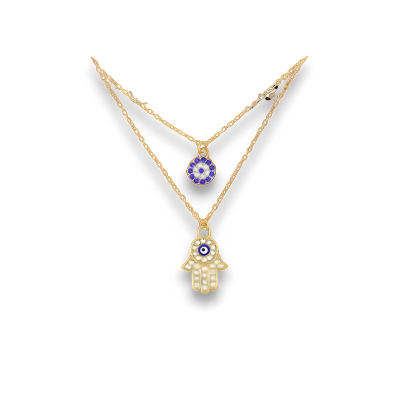Evil Eye Hand Pendant Necklace Sets for Women Choker Necklace