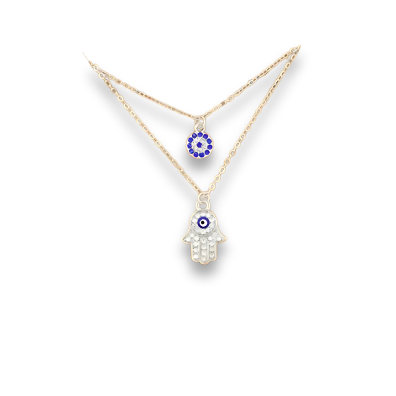Evil Eye Hand Pendant Necklace Sets for Women Choker Necklace