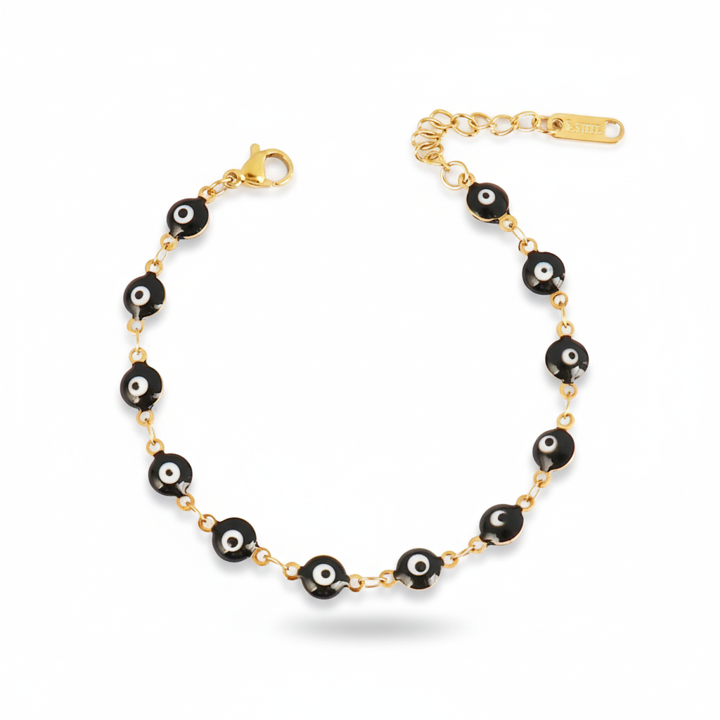 Many Colors! 316L Stainless Steel Necklace and Bracelet Gold Color Colorful Evil Eye Chain Necklace Enamel Eye Necklaces For Women Choker Jewelry