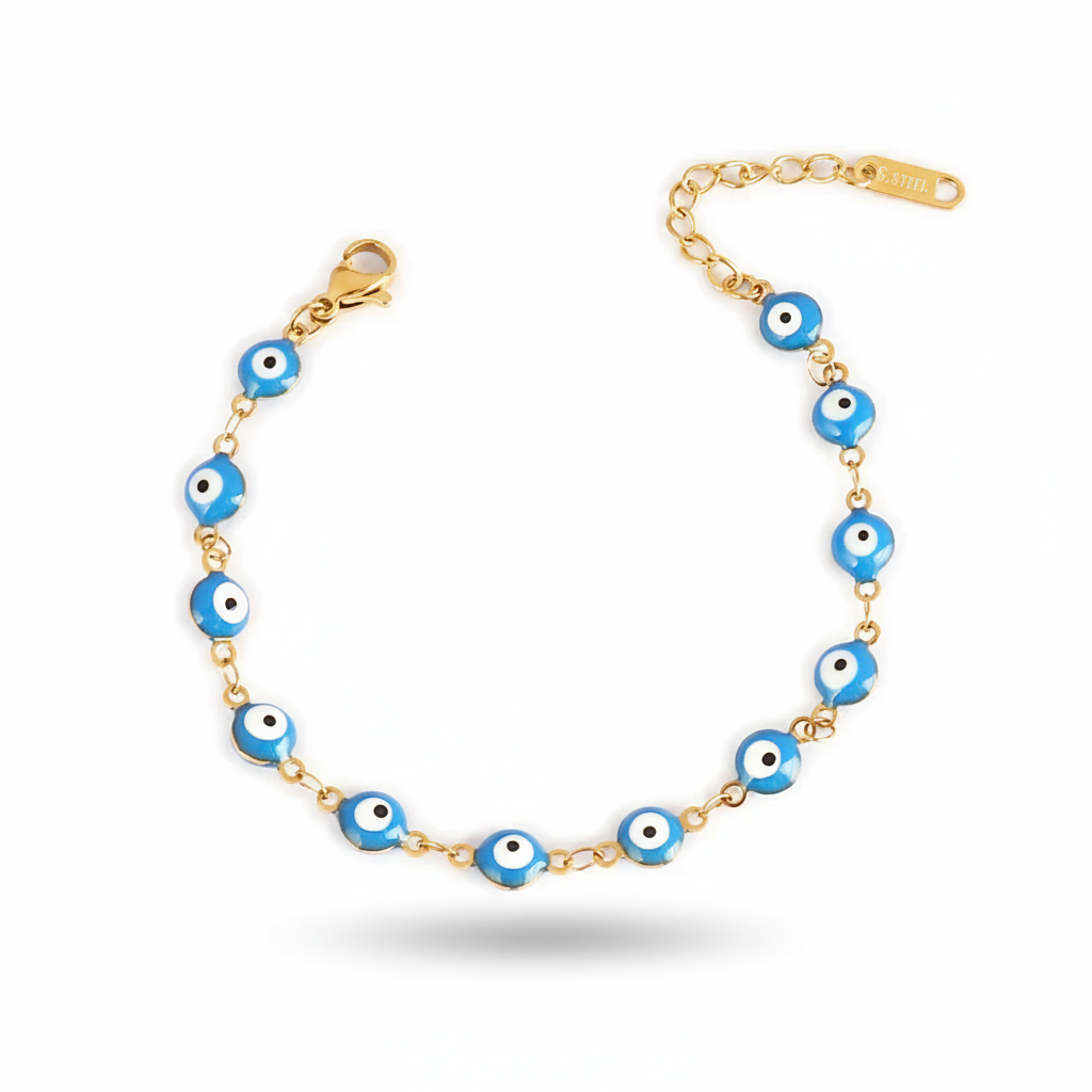 Many Colors! 316L Stainless Steel Necklace and Bracelet Gold Color Colorful Evil Eye Chain Necklace Enamel Eye Necklaces For Women Choker Jewelry