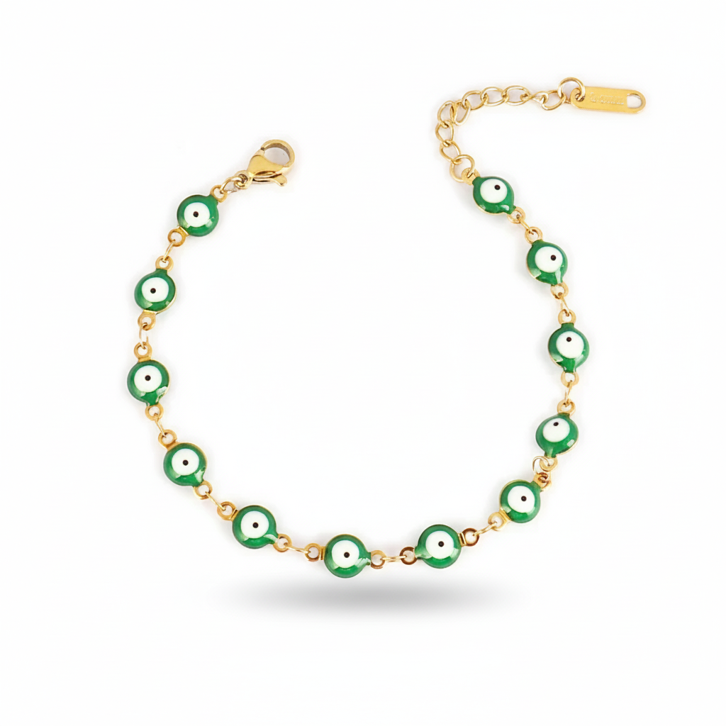 Many Colors! 316L Stainless Steel Necklace and Bracelet Gold Color Colorful Evil Eye Chain Necklace Enamel Eye Necklaces For Women Choker Jewelry