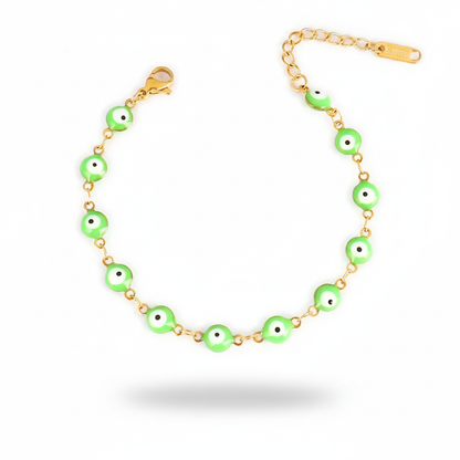 Many Colors! 316L Stainless Steel Necklace and Bracelet Gold Color Colorful Evil Eye Chain Necklace Enamel Eye Necklaces For Women Choker Jewelry