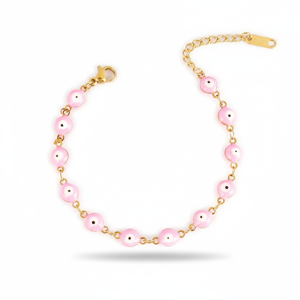 Many Colors! 316L Stainless Steel Necklace and Bracelet Gold Color Colorful Evil Eye Chain Necklace Enamel Eye Necklaces For Women Choker Jewelry