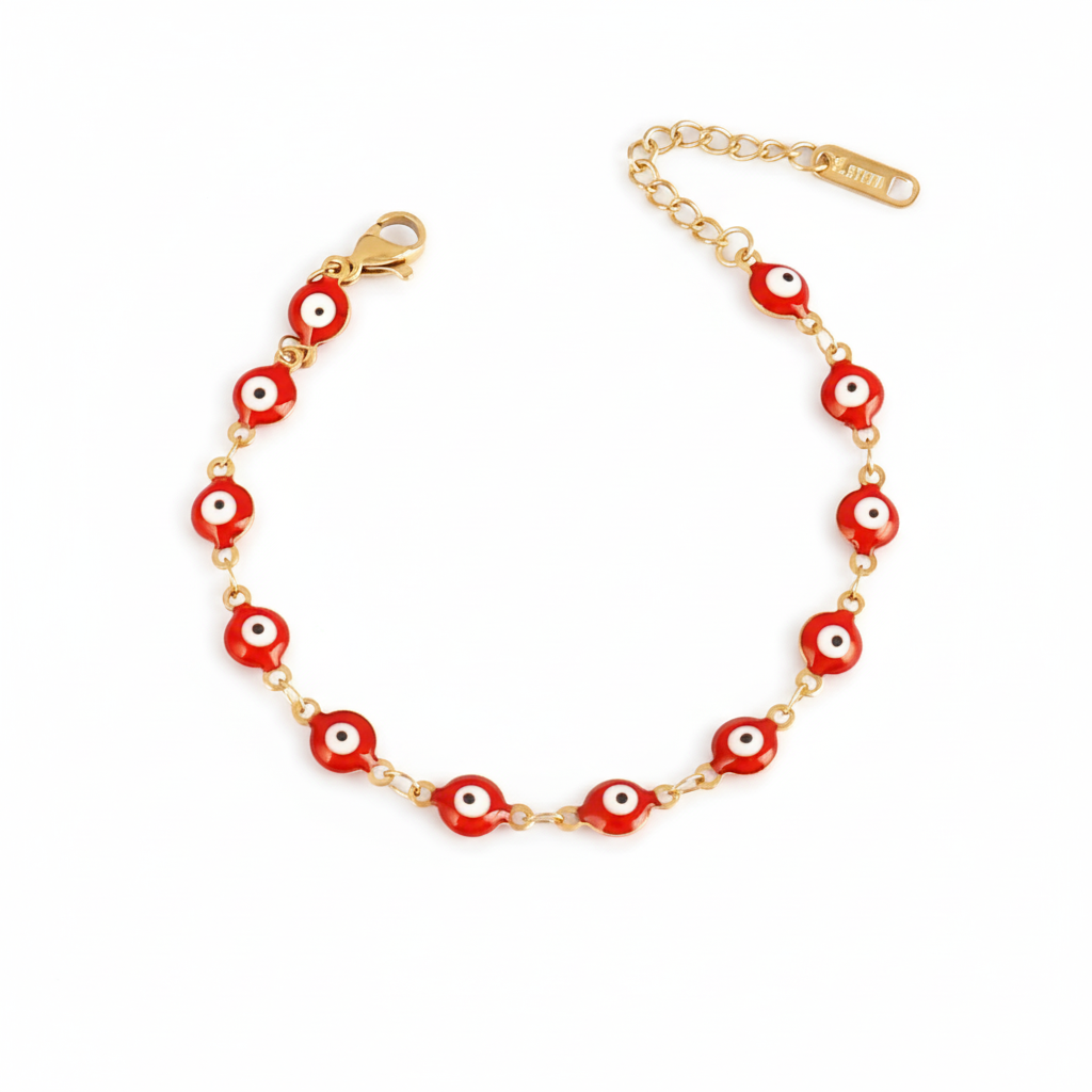Many Colors! 316L Stainless Steel Necklace and Bracelet Gold Color Colorful Evil Eye Chain Necklace Enamel Eye Necklaces For Women Choker Jewelry