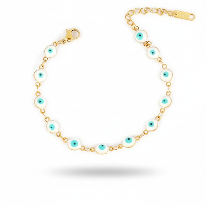 Many Colors! 316L Stainless Steel Necklace and Bracelet Gold Color Colorful Evil Eye Chain Necklace Enamel Eye Necklaces For Women Choker Jewelry