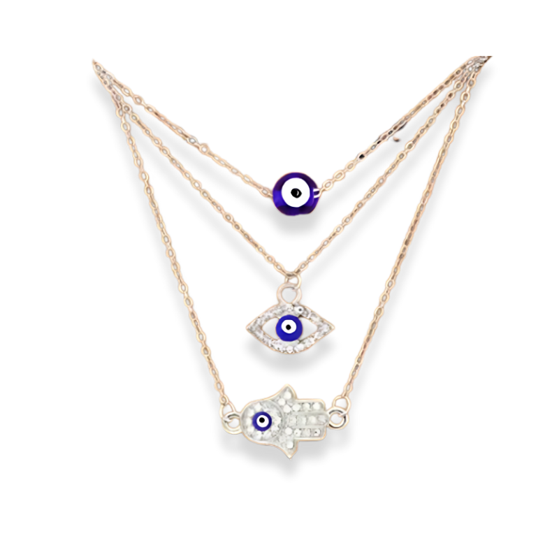 Evil Eye Hand Pendant Necklace Sets for Women Choker Necklace