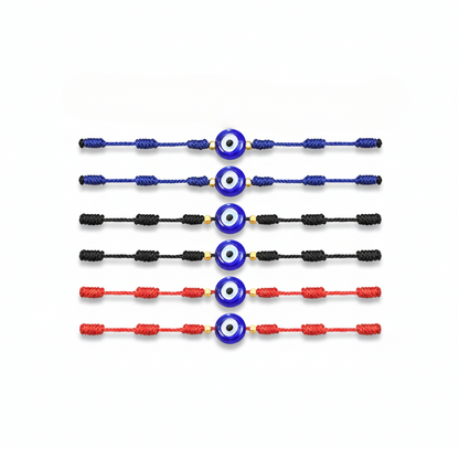 9 Color Options! 6Pcs/Set Handmade Turkish Lucky Evil Eye Bracelets Unisex 6 Pack