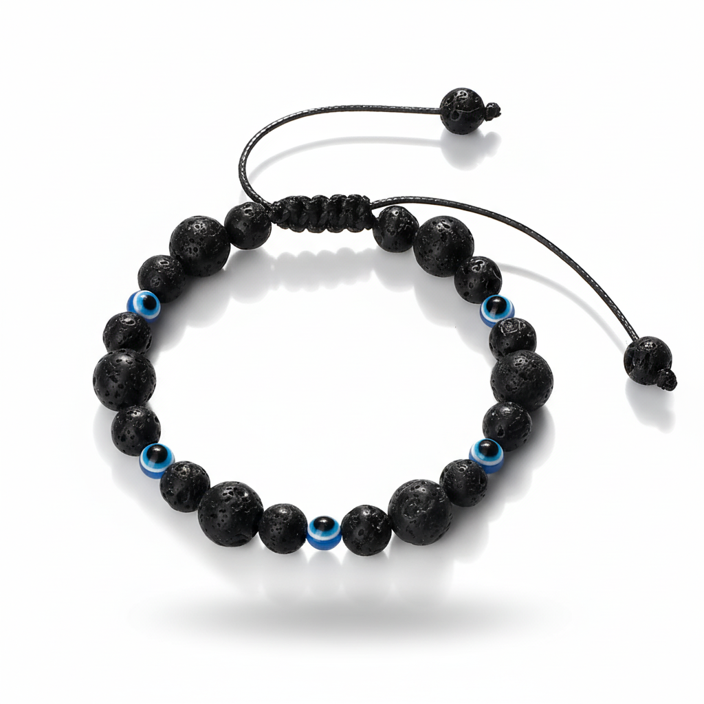 32 Styles To Choose From! Evil Eye Beaded Bracelets Natural Cat Eye Stone 6 8mm Opal Men Unisex Adjustable