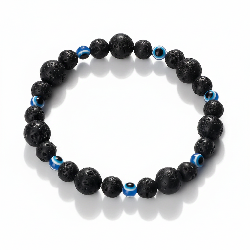 32 Styles To Choose From! Evil Eye Beaded Bracelets Natural Cat Eye Stone 6 8mm Opal Men Unisex Adjustable