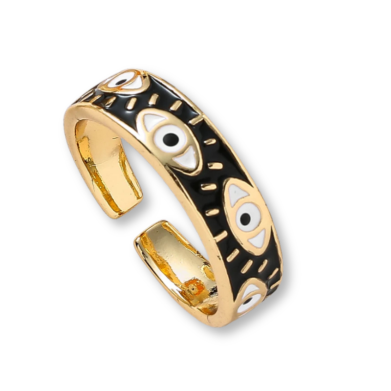 7 Colors! Enamel Evil Eye Stackable Ring Multiple Colors Band Ring Women Gold Plated Copper Rings Evil Eye Finger Rings Jewelry