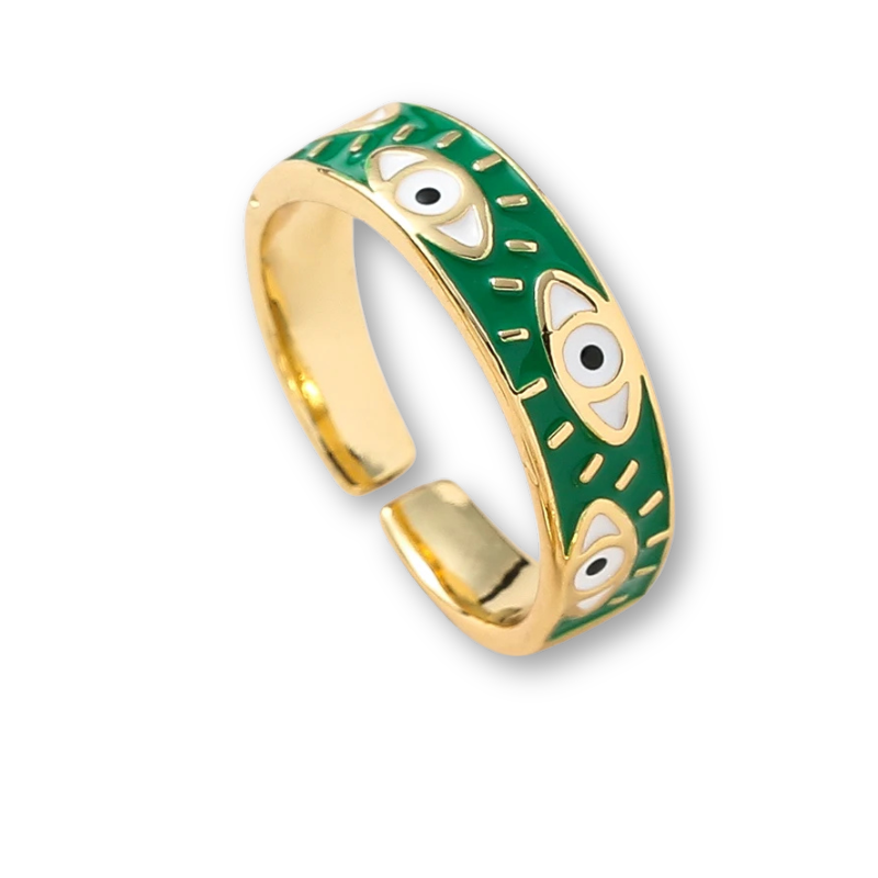 7 Colors! Enamel Evil Eye Stackable Ring Multiple Colors Band Ring Women Gold Plated Copper Rings Evil Eye Finger Rings Jewelry