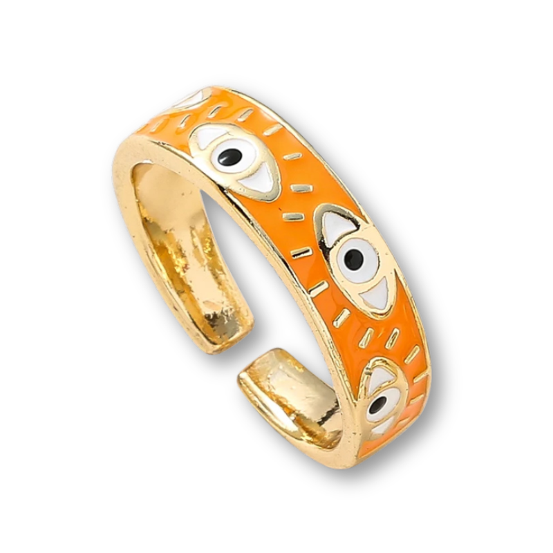 7 Colors! Enamel Evil Eye Stackable Ring Multiple Colors Band Ring Women Gold Plated Copper Rings Evil Eye Finger Rings Jewelry