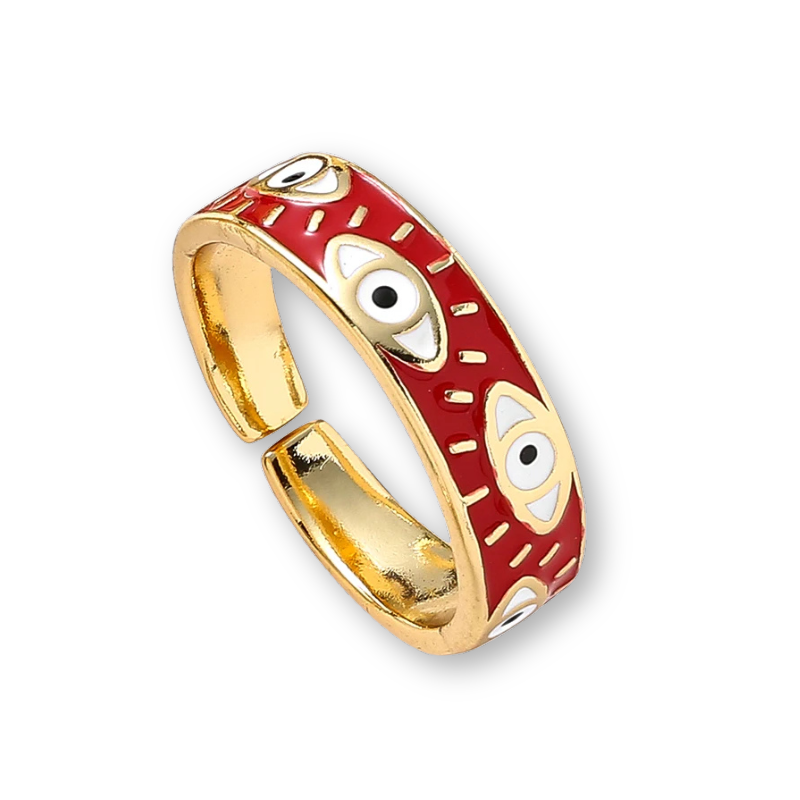 7 Colors! Enamel Evil Eye Stackable Ring Multiple Colors Band Ring Women Gold Plated Copper Rings Evil Eye Finger Rings Jewelry