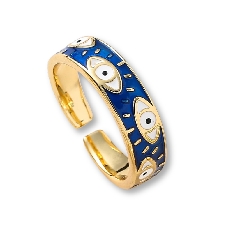 7 Colors! Enamel Evil Eye Stackable Ring Multiple Colors Band Ring Women Gold Plated Copper Rings Evil Eye Finger Rings Jewelry