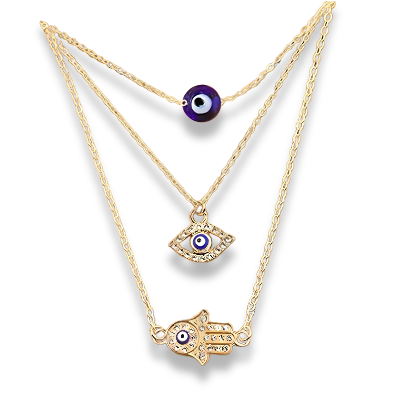 Evil Eye Hand Pendant Necklace Sets for Women Choker Necklace