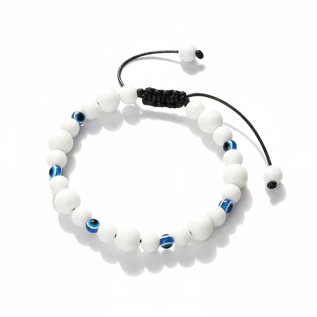 32 Styles To Choose From! Evil Eye Beaded Bracelets Natural Cat Eye Stone 6 8mm Opal Men Unisex Adjustable