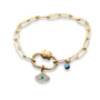4 Styles! Stunning Gold and CZ Evil Eye Pendant Charm Bracelets