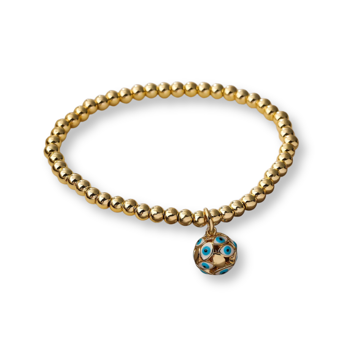 19 Styles! Trendy Gold Bead Colorful Evil Eye Charm Pendant Bracelet Bangle CZ Sparkly Bracelet Stack Stacking