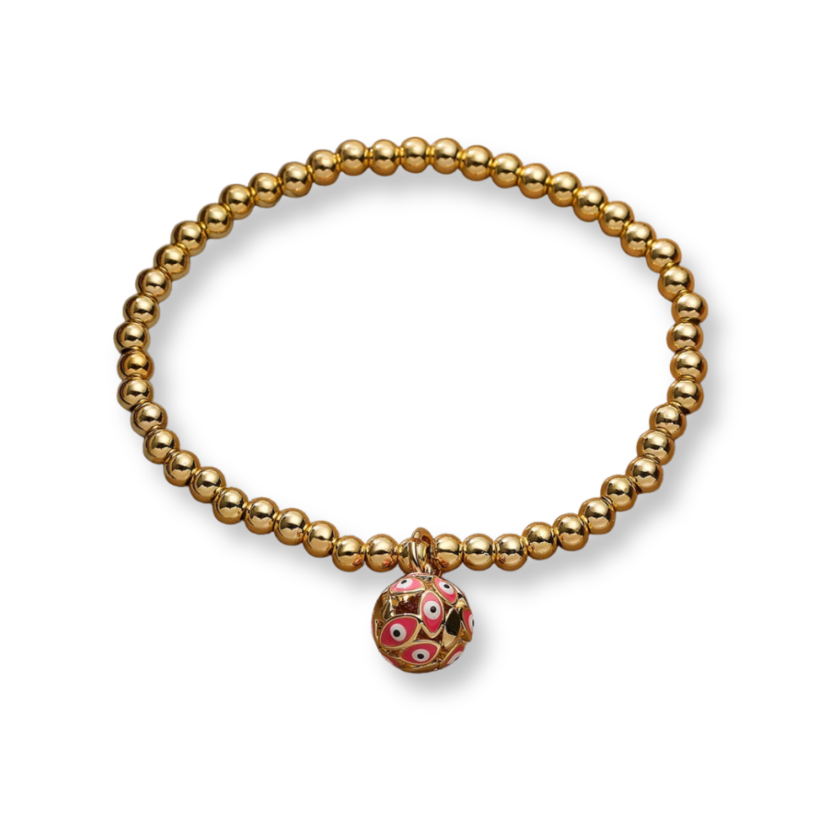 19 Styles! Trendy Gold Bead Colorful Evil Eye Charm Pendant Bracelet Bangle CZ Sparkly Bracelet Stack Stacking