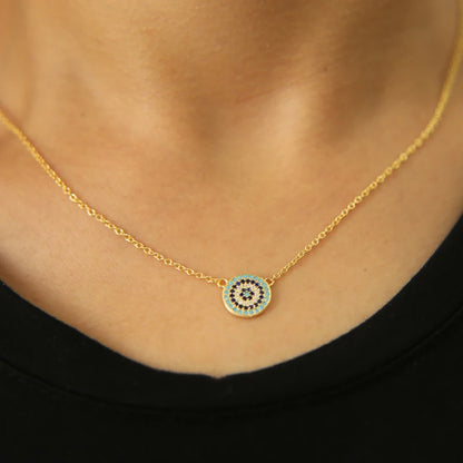 Silver, Gold, Rose Options! 925 Sterling Silver Evil Eye Hamsa White Blue AAA Cz Pendant Necklace