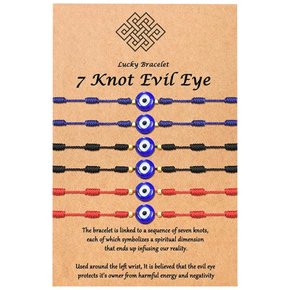 9 Color Options! 6Pcs/Set Handmade Turkish Lucky Evil Eye Bracelets Unisex 6 Pack