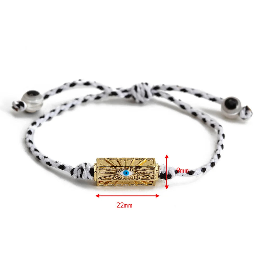 16 Colors! Colorful Evil Eye Thread Rope Braided Charm Bracelet Adjustable