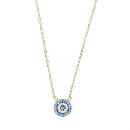 Silver, Gold, Rose Options! 925 Sterling Silver Evil Eye Hamsa White Blue AAA Cz Pendant Necklace