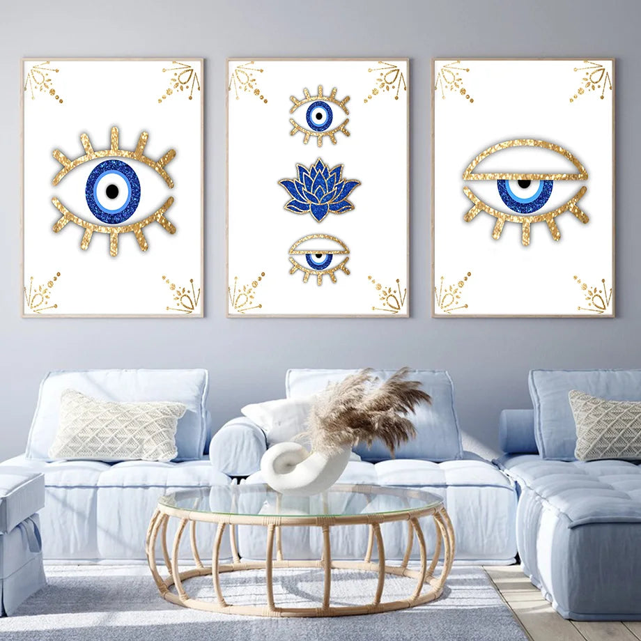 7 Styles and 12 Sizes to Choose From! Evil Eye Wall Art Canvas Prints Wall Picture Room Decor