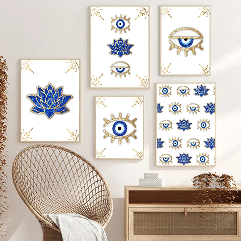 7 Styles and 12 Sizes to Choose From! Evil Eye Wall Art Canvas Prints Wall Picture Room Decor