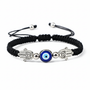 8 Colors! Hand of Fatima Pendant Bracelet Turkish Blue Evil Eye Lucky Red Braided Rope Handmade Adjustable for Men Unisex