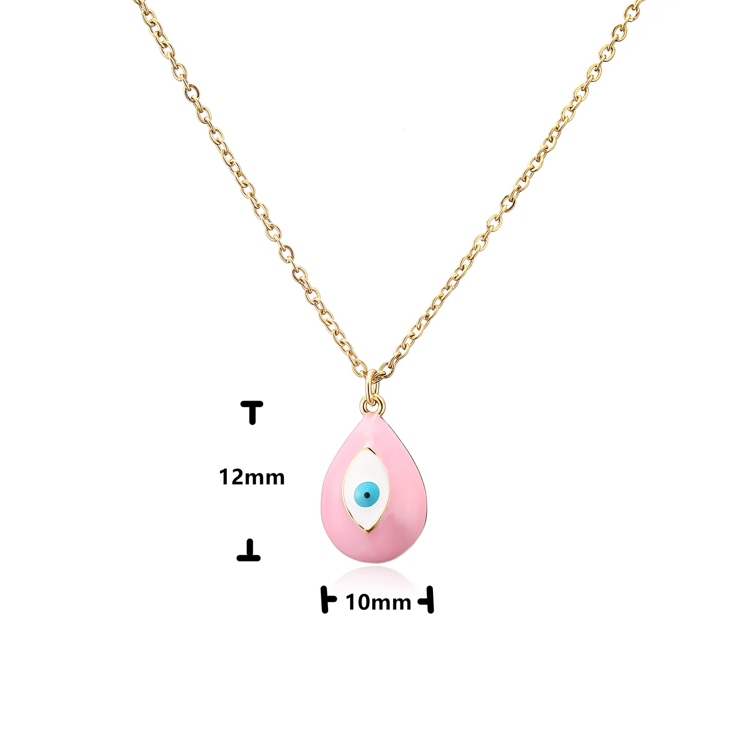 10 Colors! Colorful Eye Necklace Water Drop Shape Pendant Evil Eyes Necklace