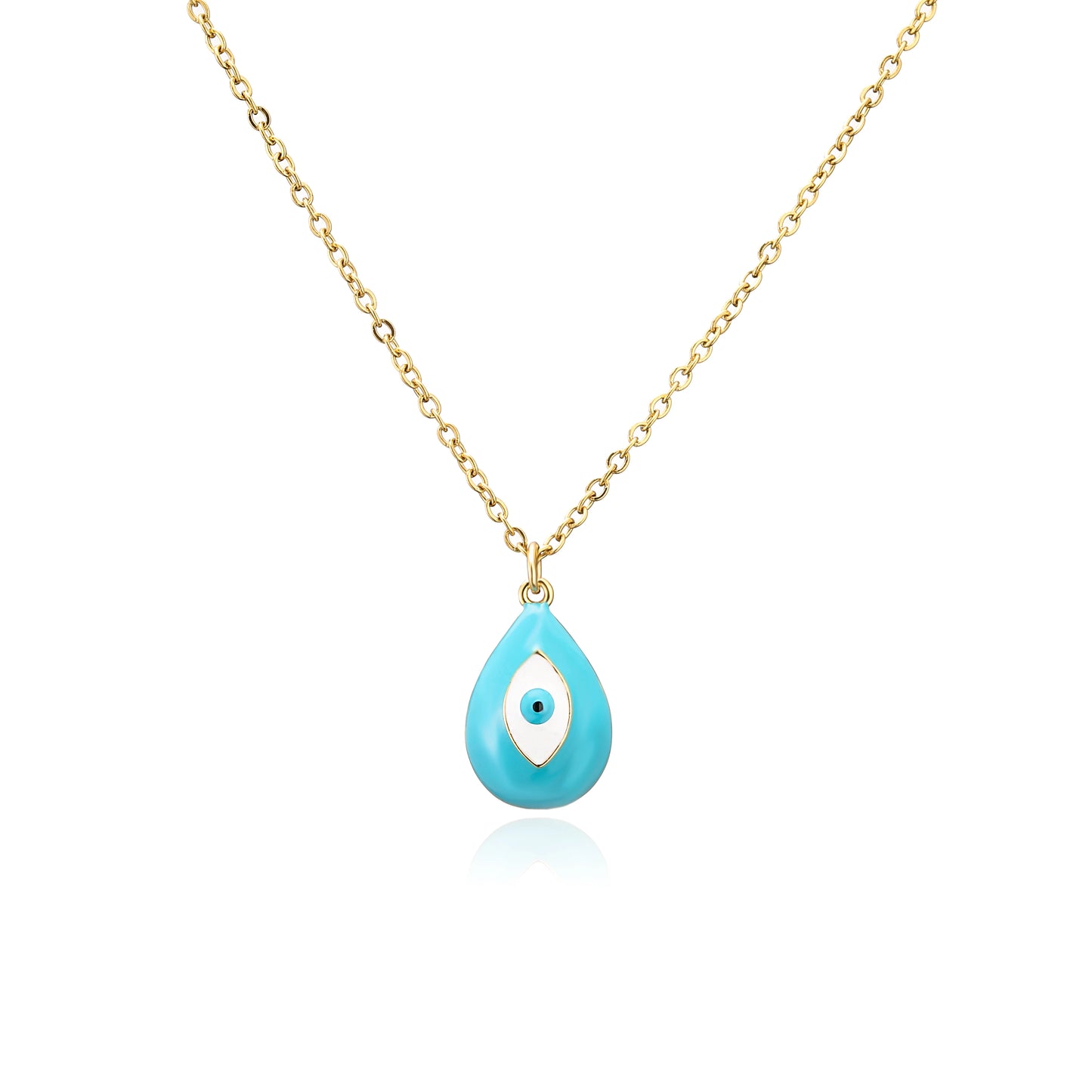 10 Colors! Colorful Eye Necklace Water Drop Shape Pendant Evil Eyes Necklace