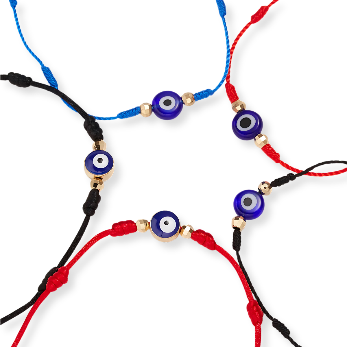 9 Color Options! 6Pcs/Set Handmade Turkish Lucky Evil Eye Bracelets Unisex 6 Pack