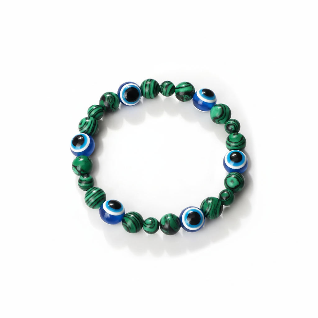 32 Styles To Choose From! Evil Eye Beaded Bracelets Natural Cat Eye Stone 6 8mm Opal Men Unisex Adjustable