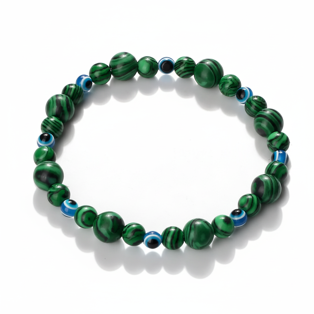 32 Styles To Choose From! Evil Eye Beaded Bracelets Natural Cat Eye Stone 6 8mm Opal Men Unisex Adjustable