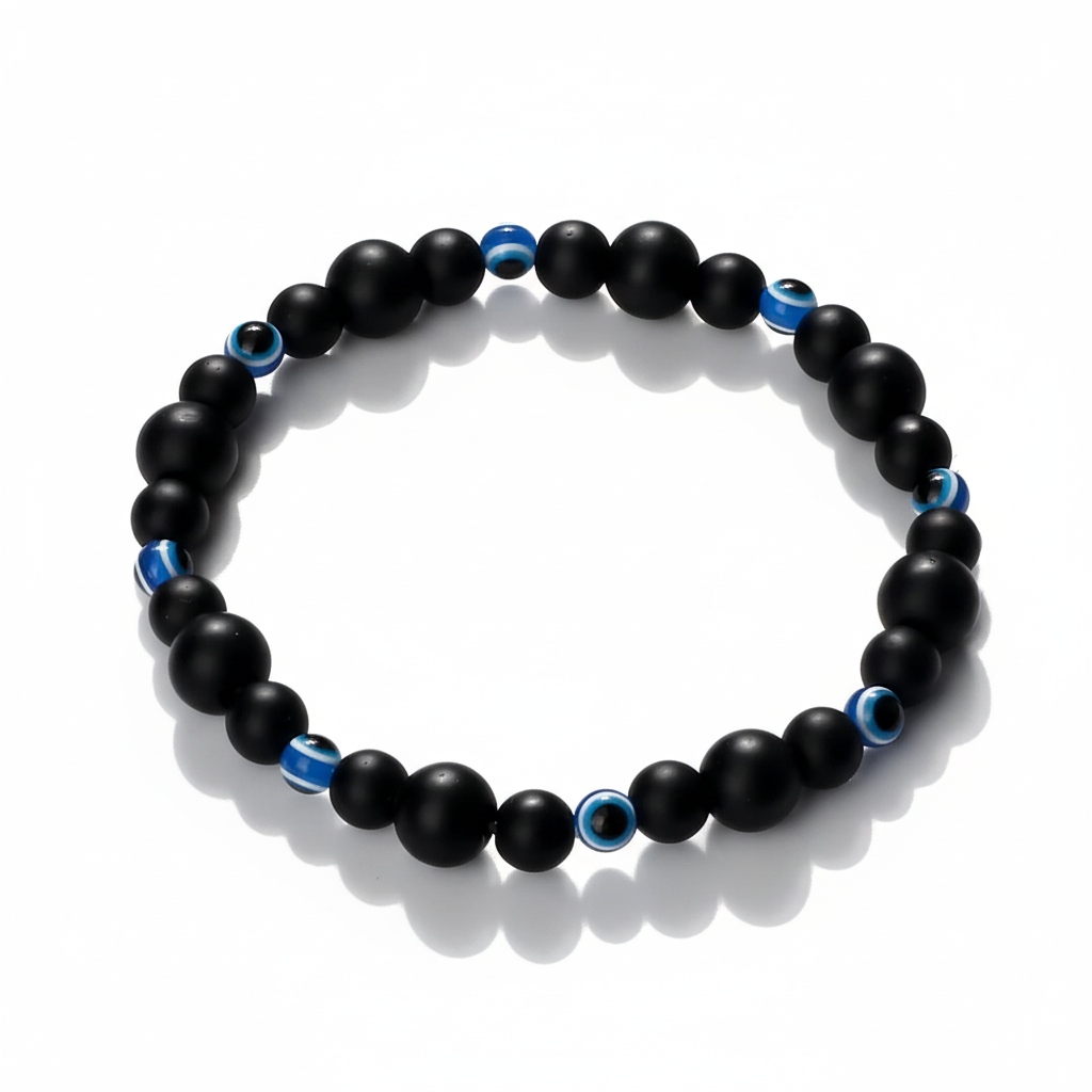 32 Styles To Choose From! Evil Eye Beaded Bracelets Natural Cat Eye Stone 6 8mm Opal Men Unisex Adjustable